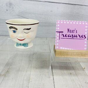 Limited Edition 1996 Baileys Irish Creme WINKING FACE Bow Tie Footed 3" Mug Cup
